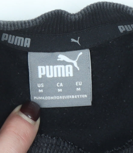 Puma Women's Black Medium Pullover Sweatshirt with Logo