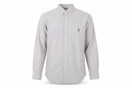 U.S. Polo Assn. Men's Beige Classic Fit Long Sleeve Dress Shirt S
