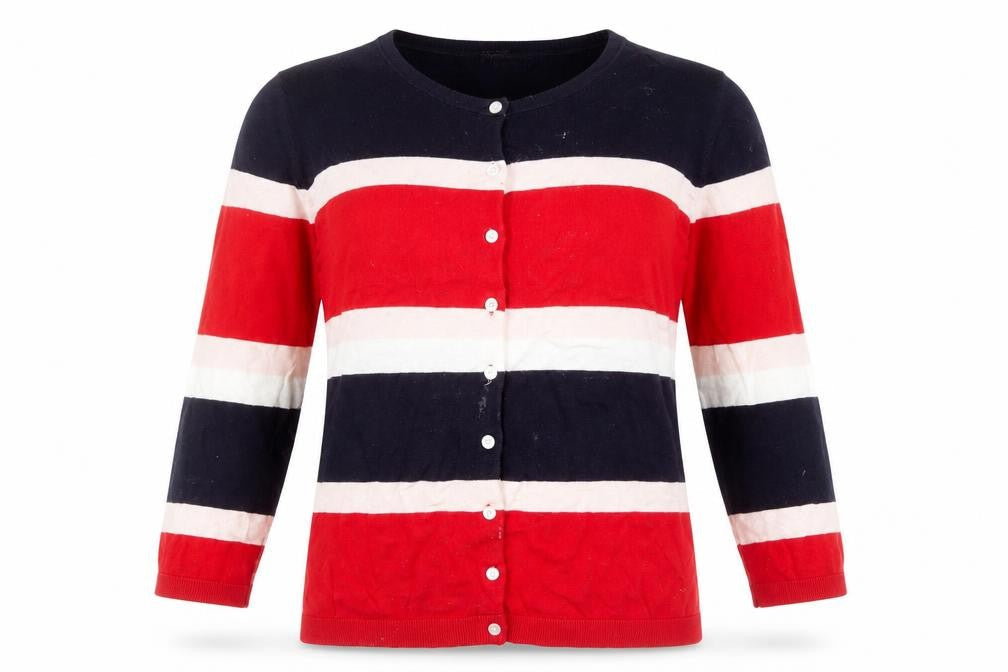 Talbots Women’s Multicoloured Striped Cotton Cardigan M