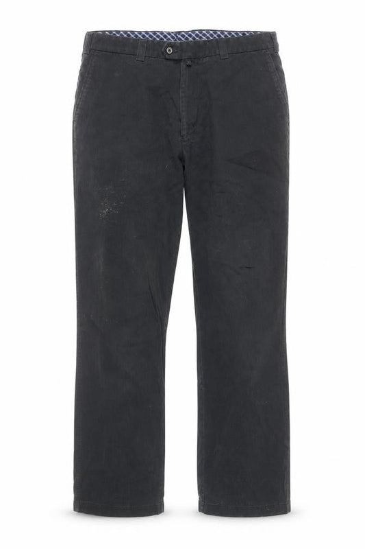 Douglas Men Black Regular Fit Stretch Corduroy Chino Trousers 38W 32L