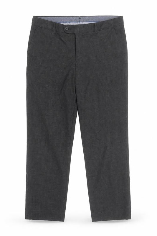 Debenhams 1778 Mens Grey Check Dress Pants 36L Regular Fit Trousers