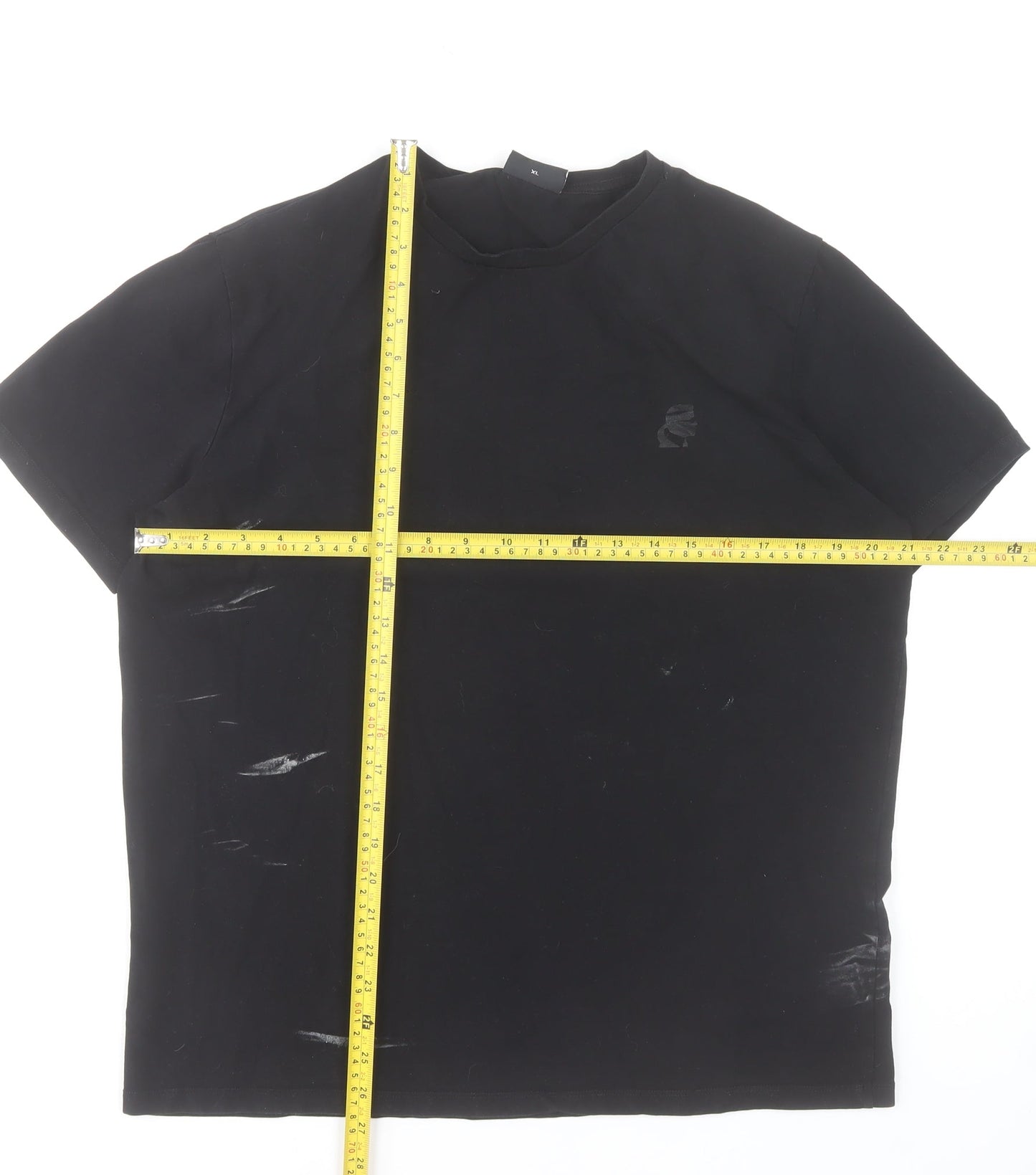 Karl Lagerfeld Men's Black Crew Neck Cotton Blend T-Shirt XL
