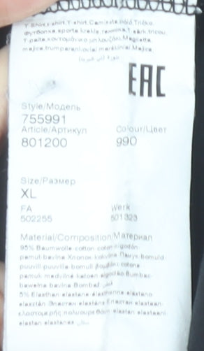 Karl Lagerfeld Men's Black Crew Neck Cotton Blend T-Shirt XL