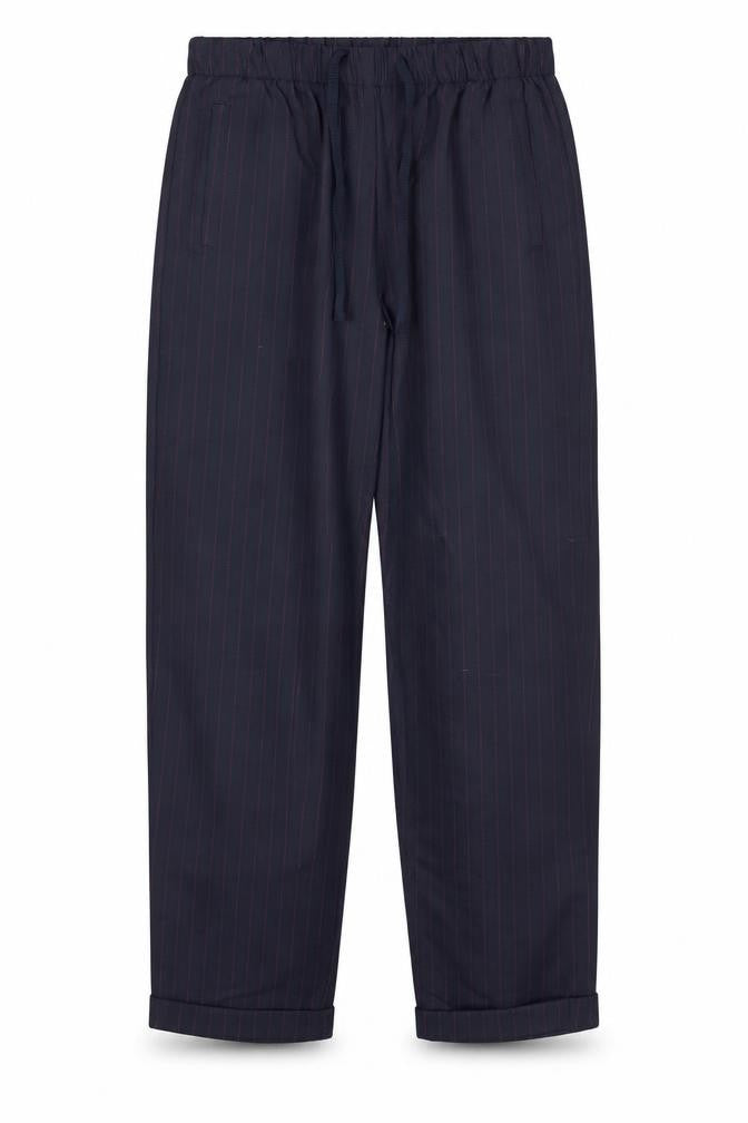 Bershka Girls Black Pinstripe Chino Trousers Size L Elastic Waist
