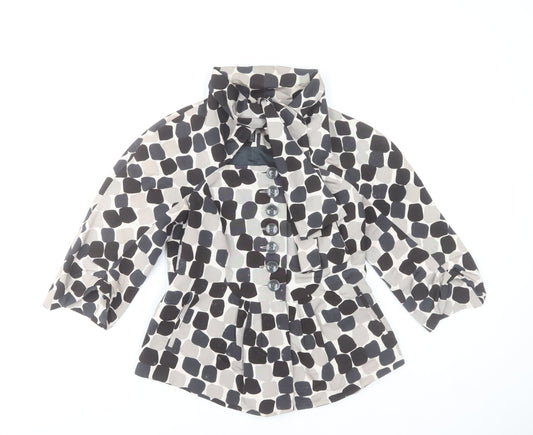 Hoss Intropia Women's Multicoloured Geometric Silk Cotton Jacket Size 8