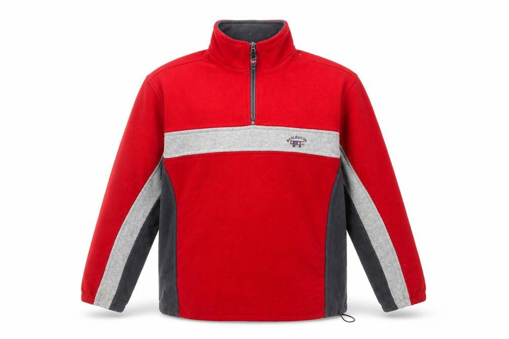 Le Frog Sport Men's Red Fleece Sweatshirt XL 1/4 Zip High Neck