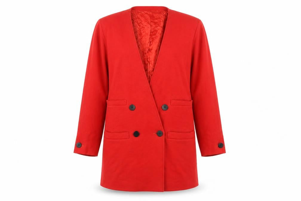 Louis Féraud Women's Red Wool Blazer UK 10 Classic Lined Jacket