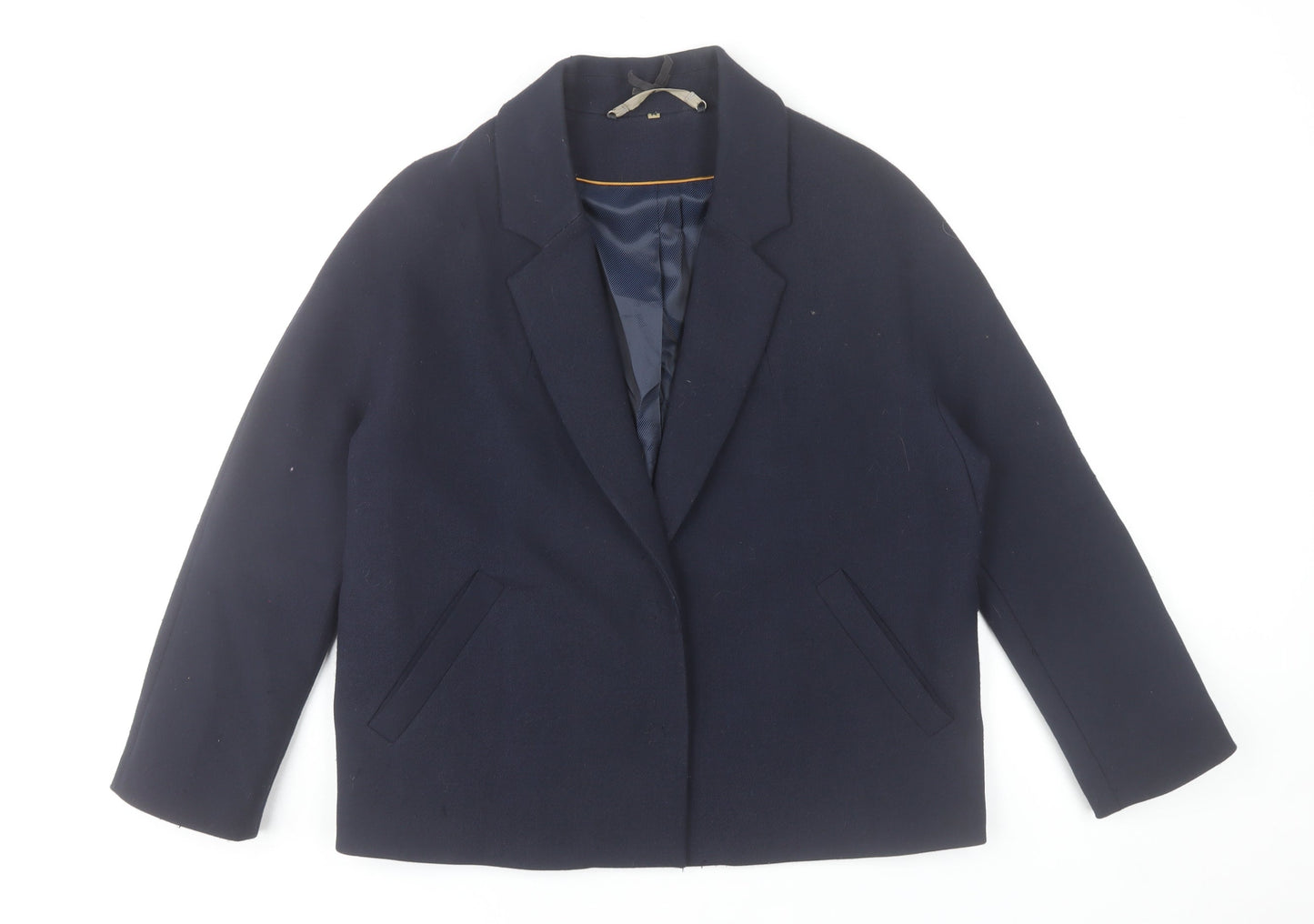 Jigsaw Women's Blue Wool Look Short Blazer Jacket M