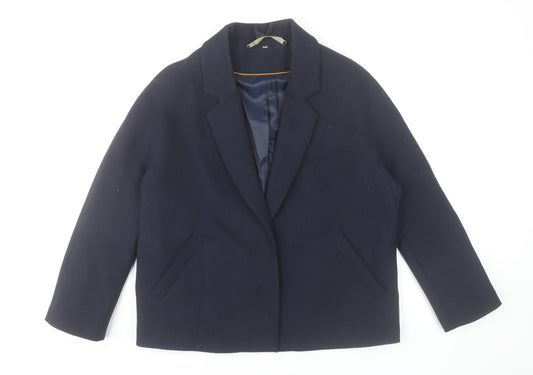Jigsaw Women's Blue Wool Look Short Blazer Jacket M