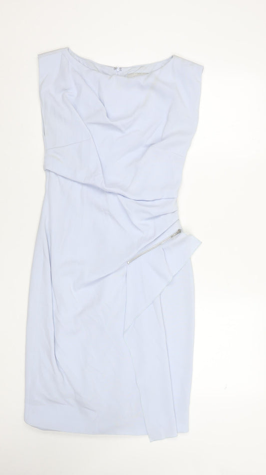 Coast Women Blue Size 10 Sheath Knee Length Sleeveless Dress
