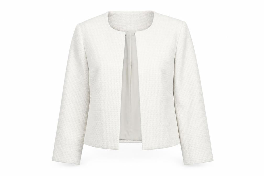 Fenn Wright Manson Women's Ivory Cropped Bouclé Jacket Size 10