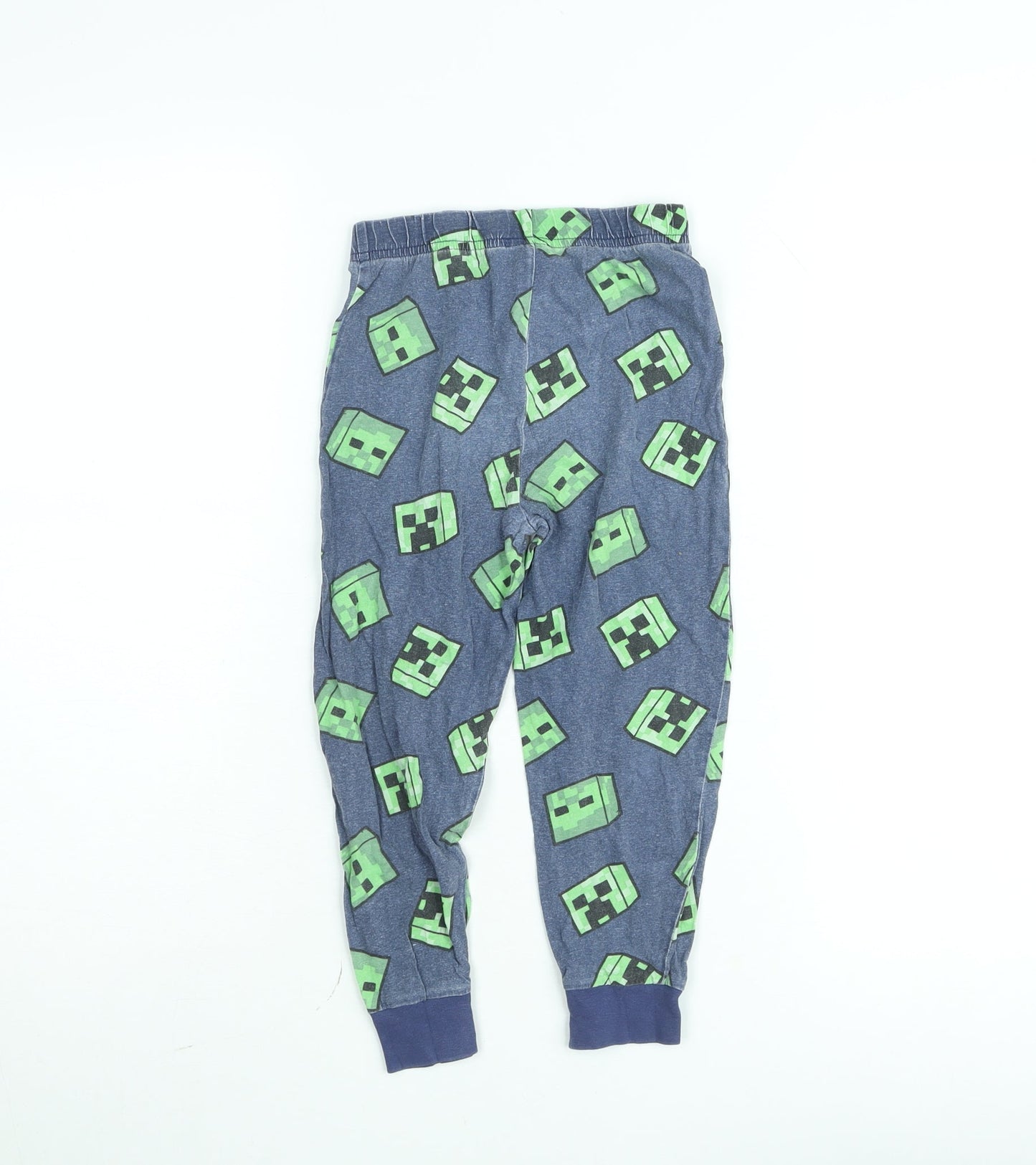 Dunnes Boys Blue Minecraft Creeper Lounge Pyjama Pants 5-6 Years Cotton Blend