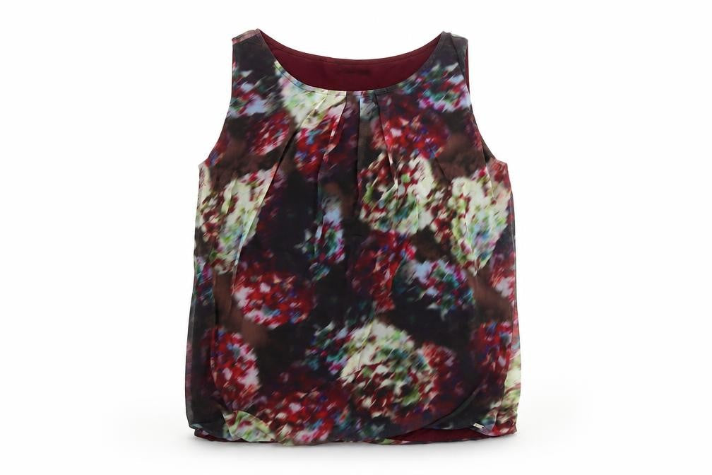 Vila Joy Women's Multicoloured Floral Chiffon Sleeveless Blouse L