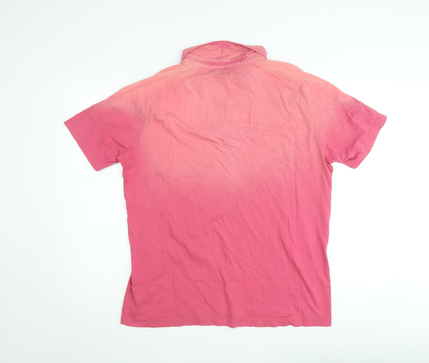 Tom Tailor Men's Pink XL Graphic Print Cotton Polo Shirt