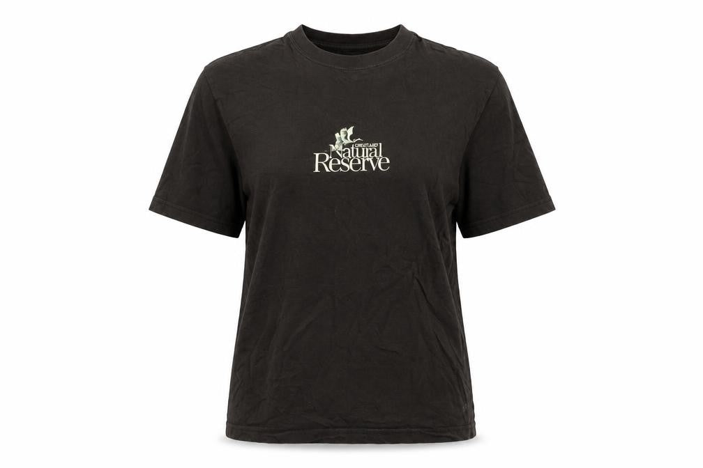 H&M Women Brown Loose Fit Graphic T-Shirt Size S Casual Cotton
