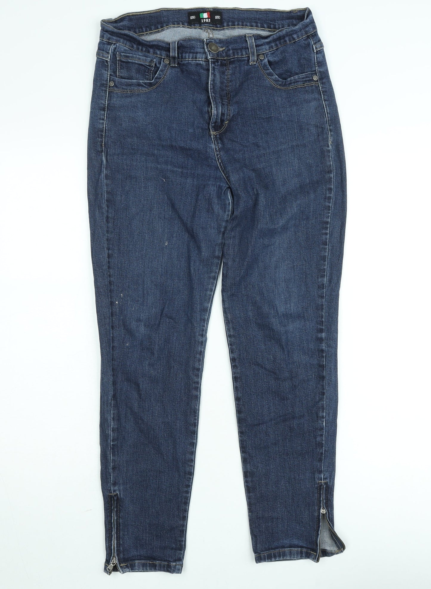 B Jeans Men’s Blue Skinny Denim Jeans W31 Zip Hem Stretch Style