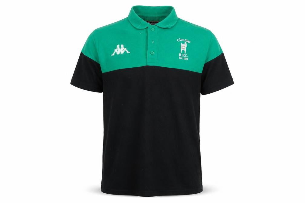 Kappa Men’s Green Black Colourblock Rugby Polo Shirt Size L