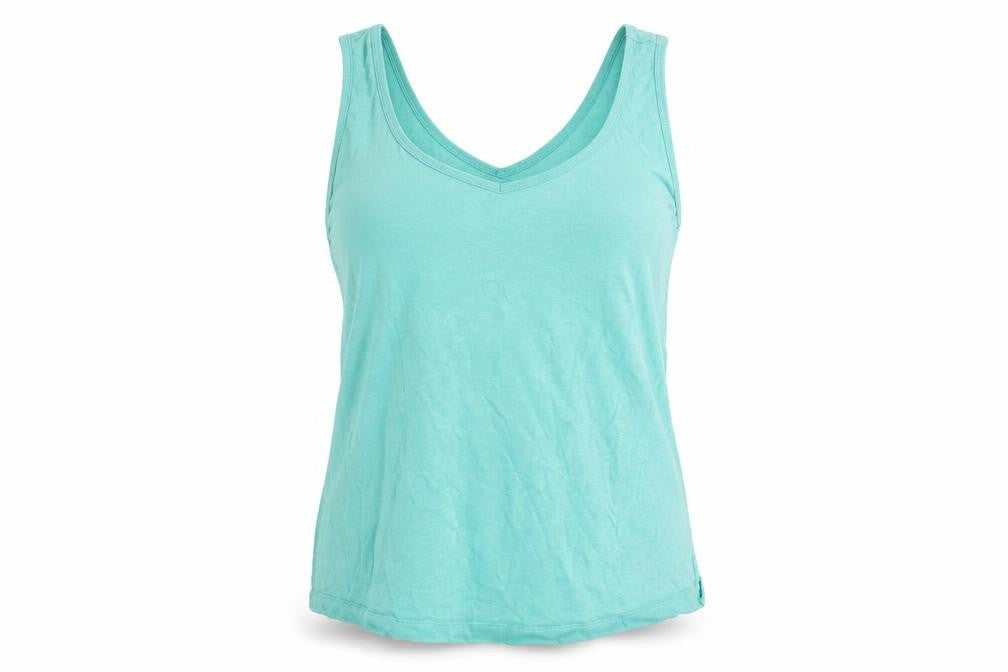 Dunnes Women’s Green Cotton Relaxed Fit V-Neck Tank Top Size M