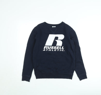 Additional front view of Russell Athletic boys’ blue 10-11 years pullover sweatshirt