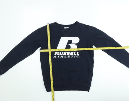 Back view of Russell Athletic boys’ blue 10-11 years pullover sweatshirt