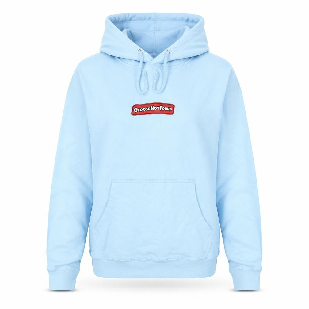 GeorgeNotFound Light Blue Women's Hoodie Small Pullover Cotton Blend