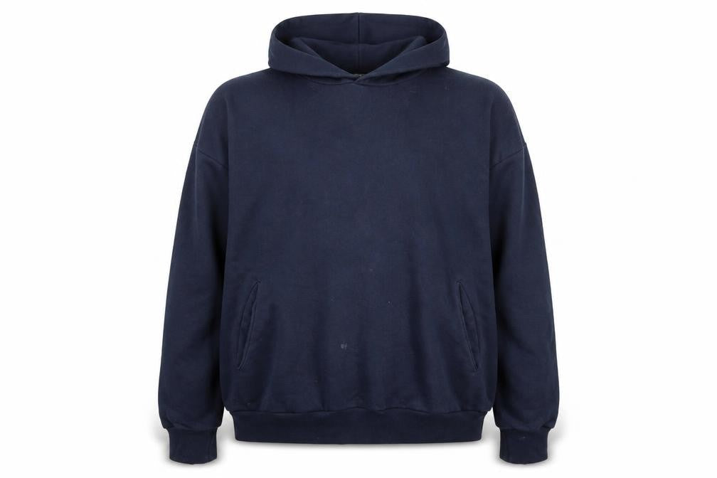 Bravian Men’s Navy Blue Pullover Hoodie L Cotton Graphic Logo