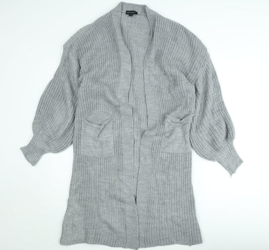 Blue Vanilla Women's Grey Chunky Knit Open Cardigan S/M