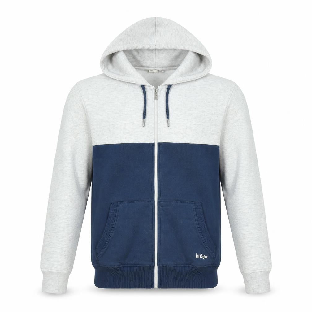 Lee Cooper Men's Grey & Navy Full Zip Hoodie Size M