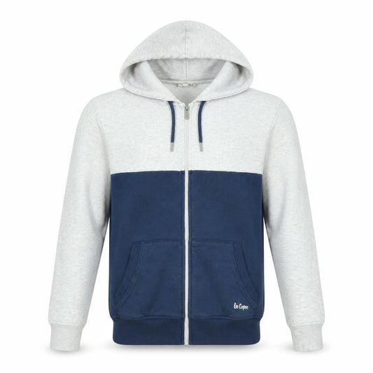 Lee Cooper Men's Grey & Navy Full Zip Hoodie Size M