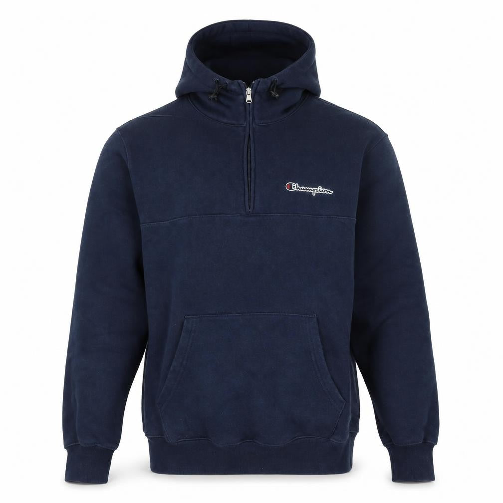 Champion Men’s Blue 1/2 Zip Hoodie Fleece Large Regular Fit
