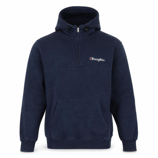 Champion Men’s Blue 1/2 Zip Hoodie Fleece Large Regular Fit