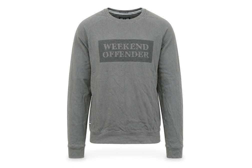 Weekend Offender Men's Grey XS Logo Crew Neck Sweatshirt