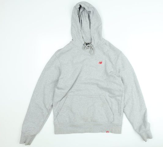 New Balance Men's Grey Pullover Hoodie Size S Cotton Blend