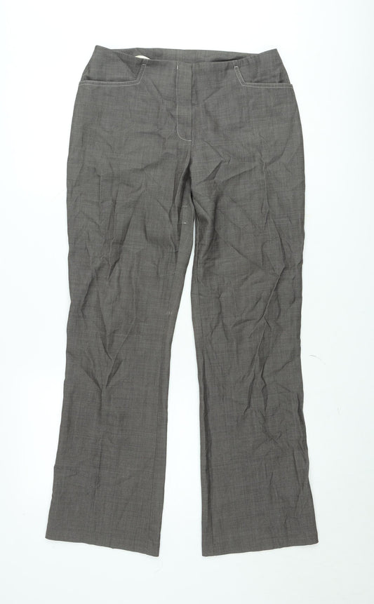Next Men's Grey Regular Fit Wool Blend Dress Trousers Size 10