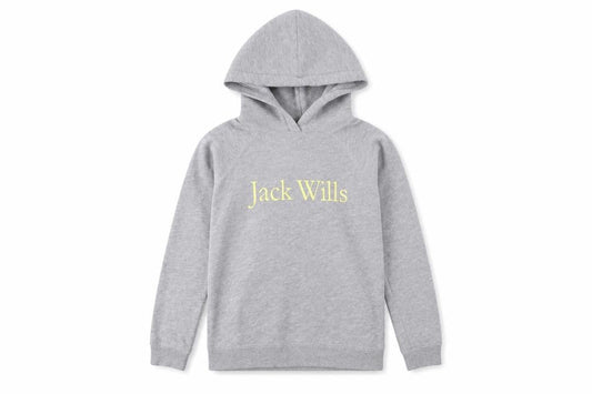 Jack Wills Girls Grey Pullover Hoodie Size 10 Years Logo Fleece Sweatshirt