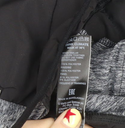 Marks & Spencer Men's Black Grey Lightweight Full Zip Active Jacket S