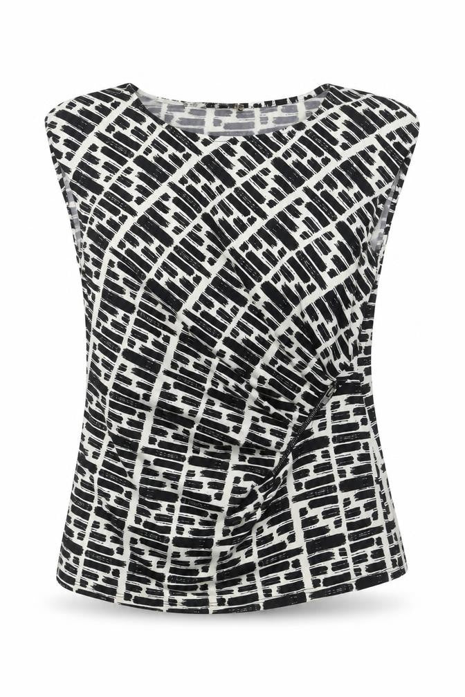 Principles by Ben de Lisi Womens Black Geometric Wrap Blouse Size 14