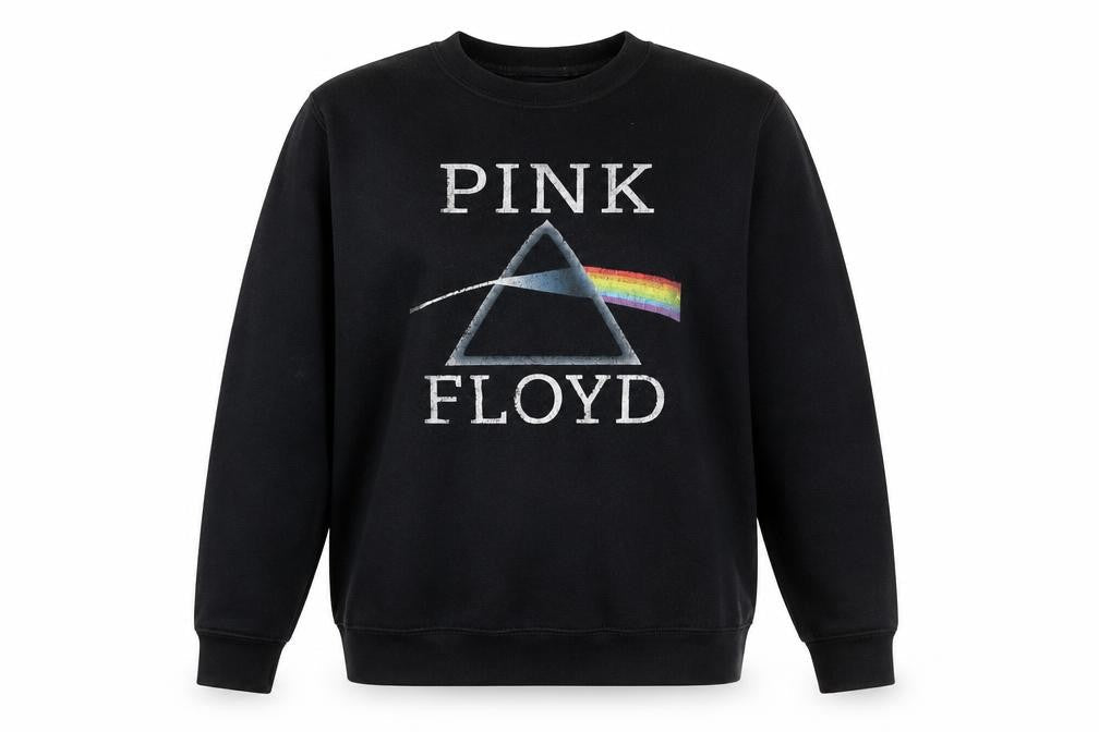 Unisex Kids Black Pink Floyd XL Pullover Graphic Band Sweatshirt