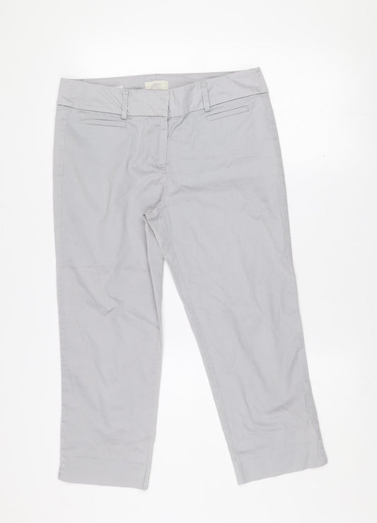 LOFT Women Grey Original Crop Twill Trousers Size 8 Regular