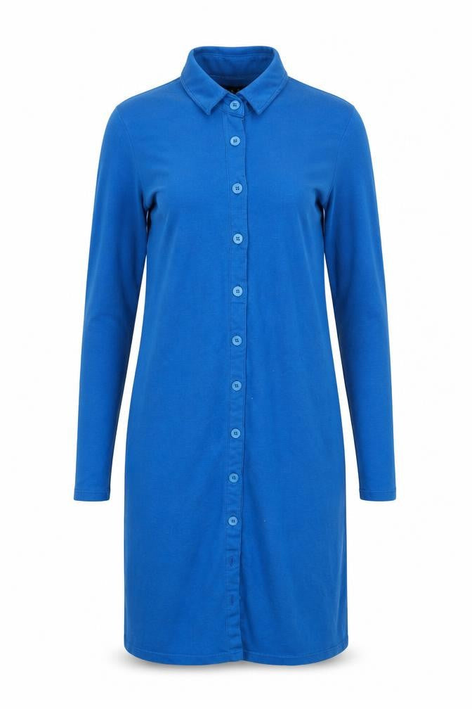 Motel Rocks Women’s Blue Shirt Dress Long Sleeve Button Collared S