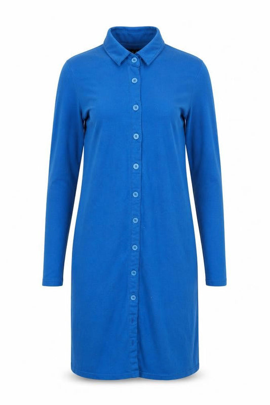 Motel Rocks Women’s Blue Shirt Dress Long Sleeve Button Collared S