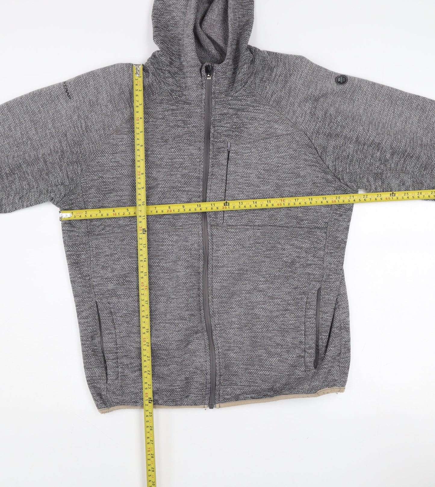 Trespass Men's Grey Hooded Full Zip Fleece Jacket Size S