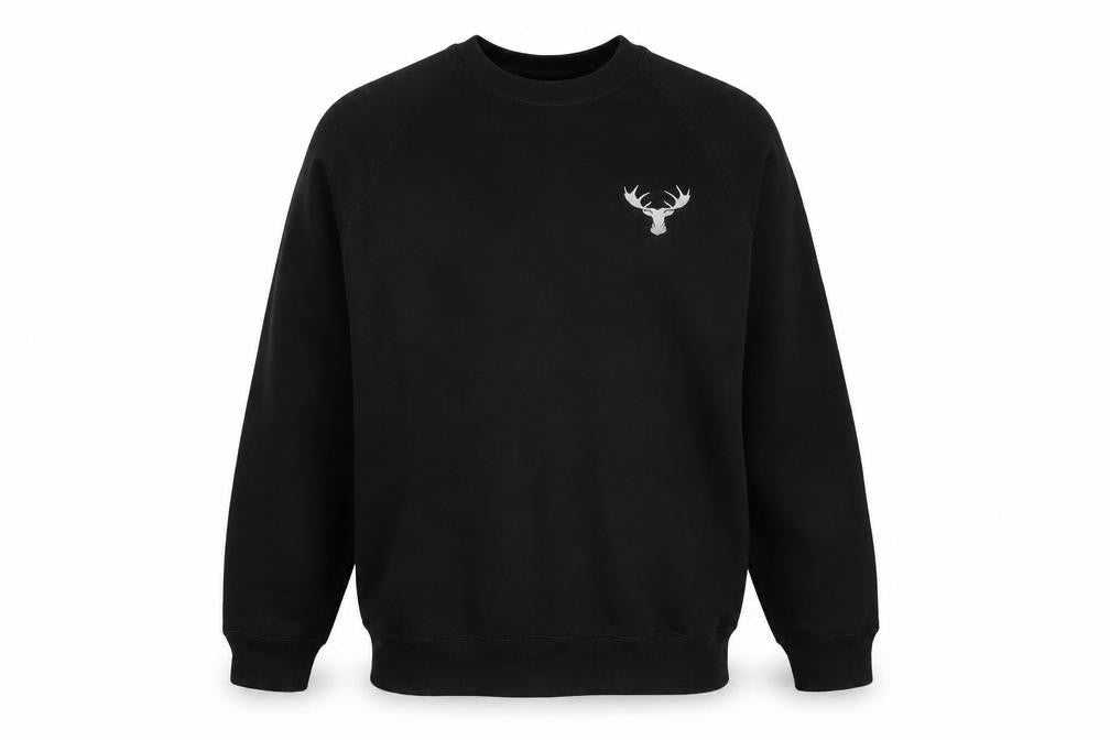 Russell Men's Black Embroidered Crew Neck Pullover Sweatshirt M