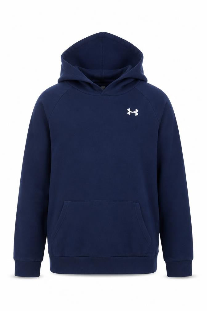 Under Armour Boys Blue Pullover Hoodie YXL Loose Fit Cotton Blend