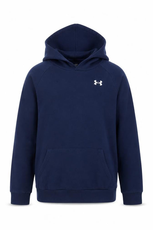 Under Armour Boys Blue Pullover Hoodie YXL Loose Fit Cotton Blend