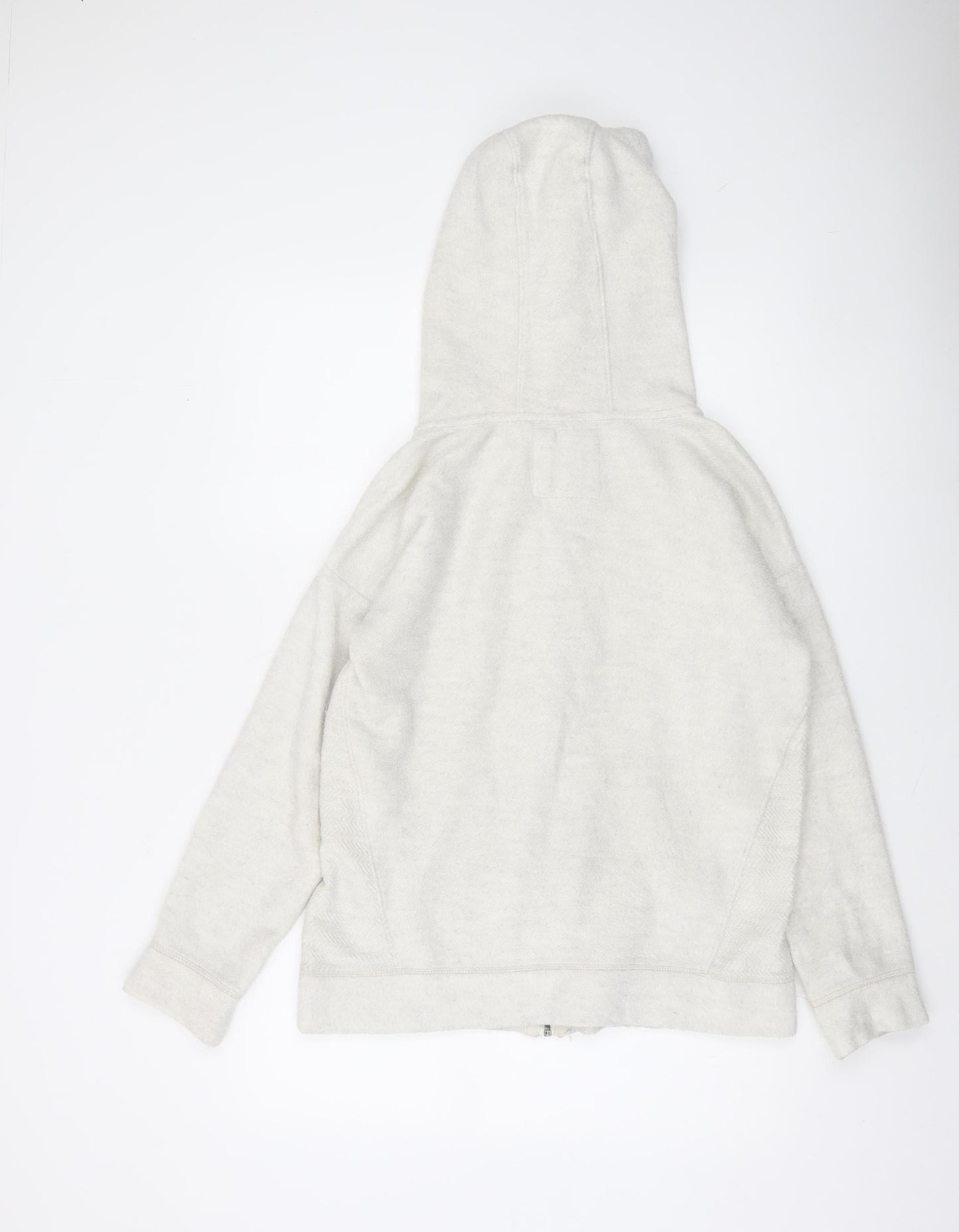 Fat Face Women Ivory Full Zip Hoodie Small 81% Cotton Relaxed Fit
