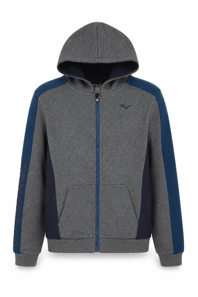 Everlast Boys Grey & Blue Full Zip Hoodie 13 Years - Comfortable Casual Sweatshirt