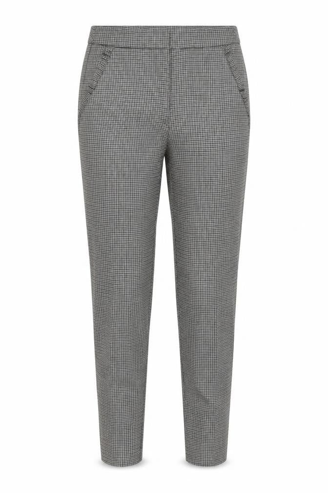 Zara Basic Women Grey Check Slim Fit Chino Trousers Size S
