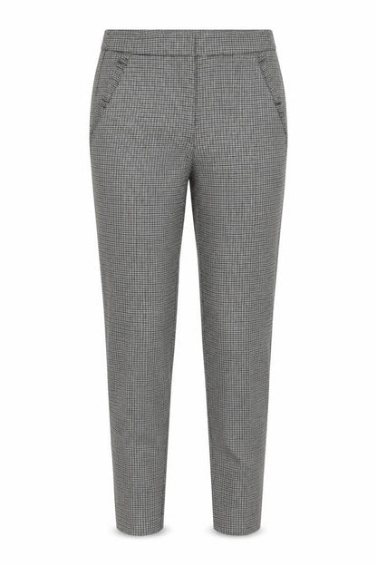 Zara Basic Women Grey Check Slim Fit Chino Trousers Size S