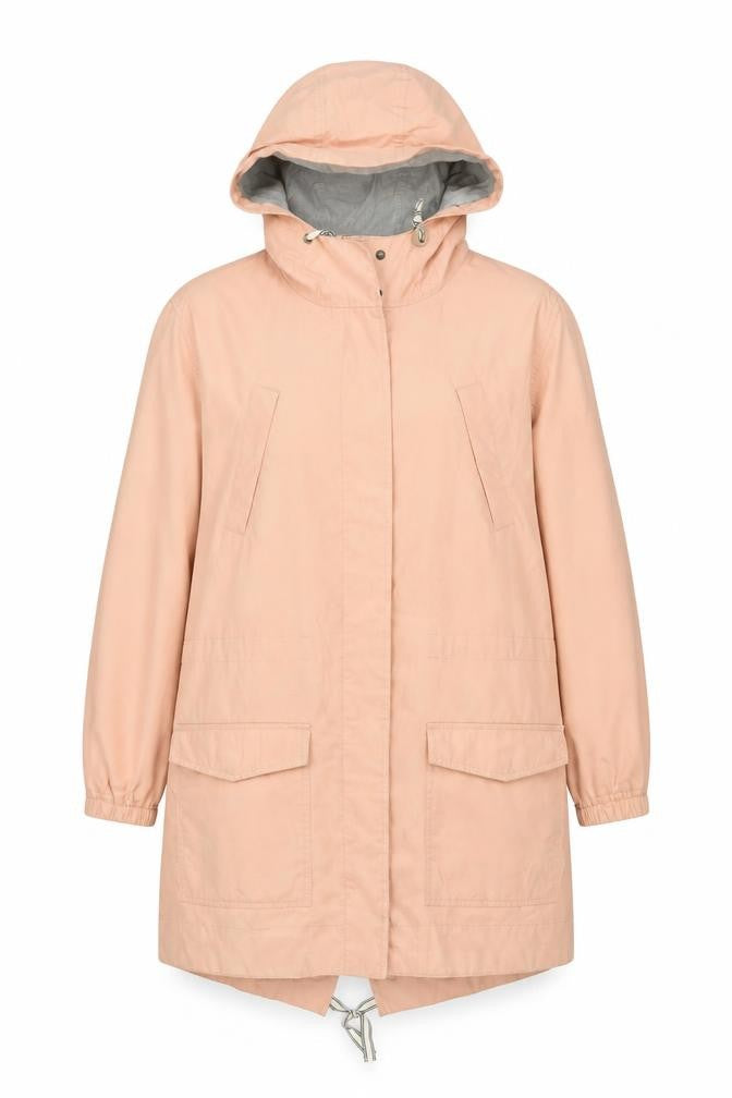 Marine Layer Women's Pink Hooded Parka Jacket Size M Polyester Nylon